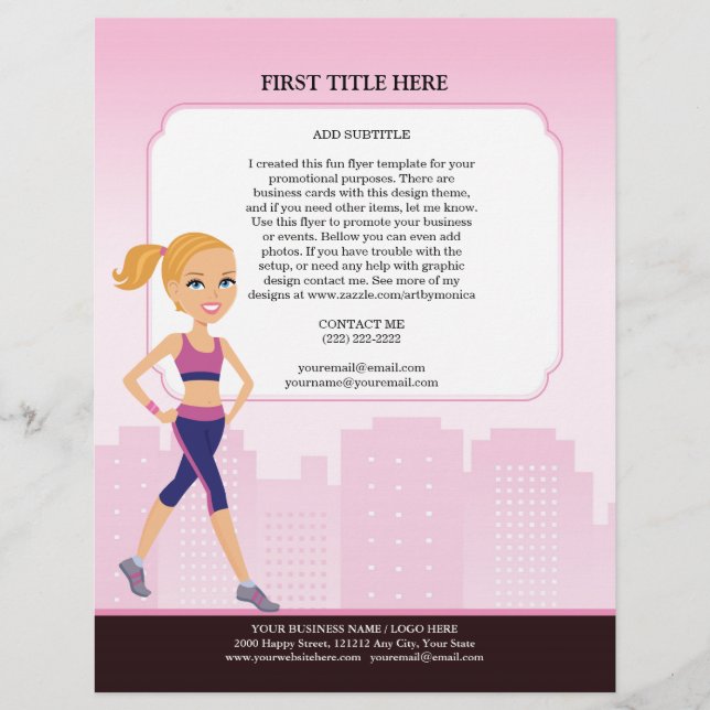 Anpassningsbar Fitness Flyer med Illustration (Framsidan)