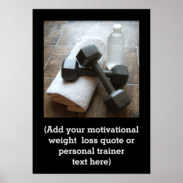 Anpassningsbar Fitness Quote Personal Trainer Gym Poster (Framsidan)