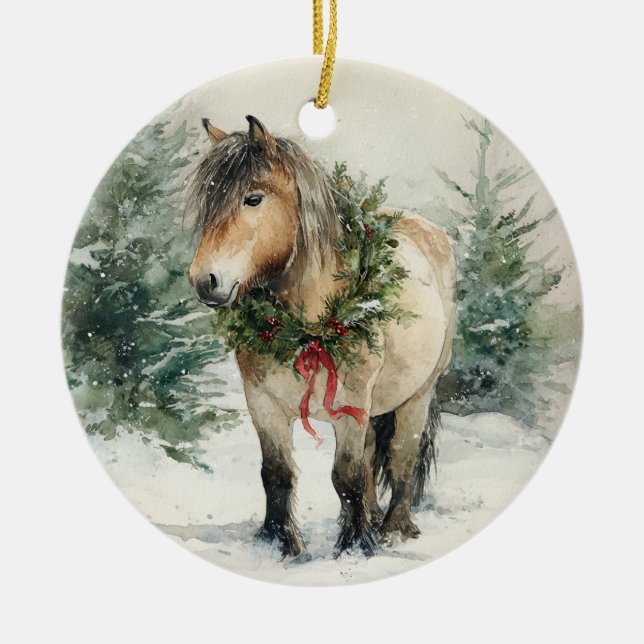 Anpassningsbar Fjord Horse jul Ornament Gift (Framsidan)