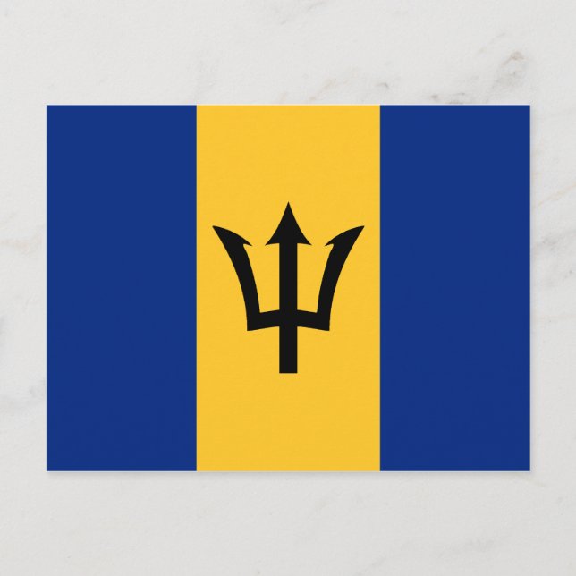 Anpassningsbar Flagga Barbados Trident i Neptune Vykort (Framsida)
