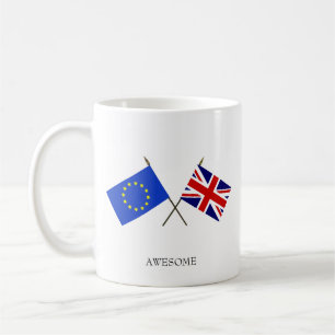 Anpassningsbar flagga för Europa & flagga för Stor Kaffemugg