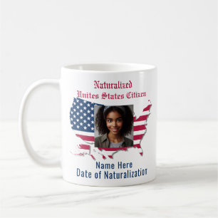 Anpassningsbar Flagga, Karta, USA, medborgarblått Kaffemugg