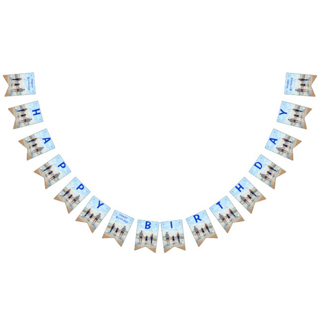 Anpassningsbar Flaggor för fotot Grattis på födels (Alla)