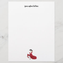 Anpassningsbar Flamenco Dancer Stationery Brevhuvud
