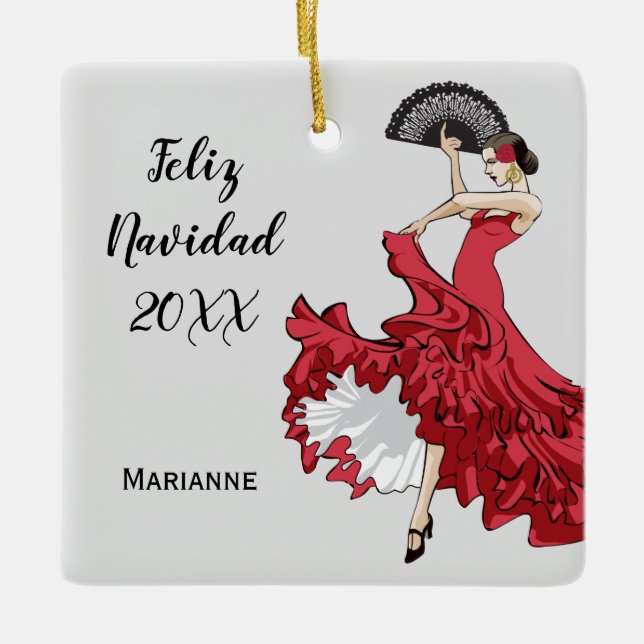 Anpassningsbar Flamenco jul Ornament (Framsida)