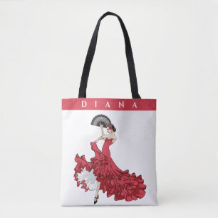 Anpassningsbar Flamenco Shopping Tote Tygkasse