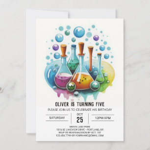 Anpassningsbar Flask Fusion Scientist Birthday Inbjudningar