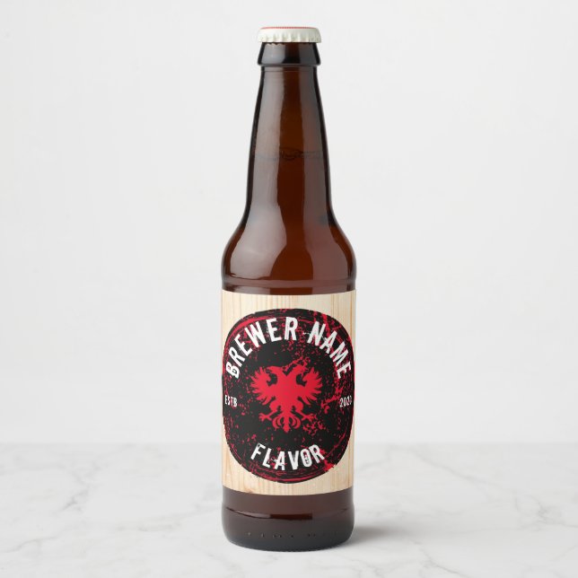 Anpassningsbar Flaska-etikettmärke, Craft Brew, Ko Ölflaska Etikett (Framsida)