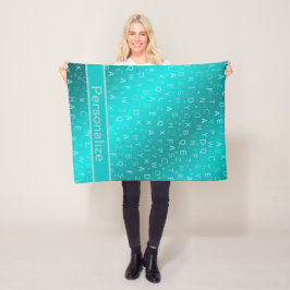 Anpassningsbar Fleece Blanket brev från färgad bla