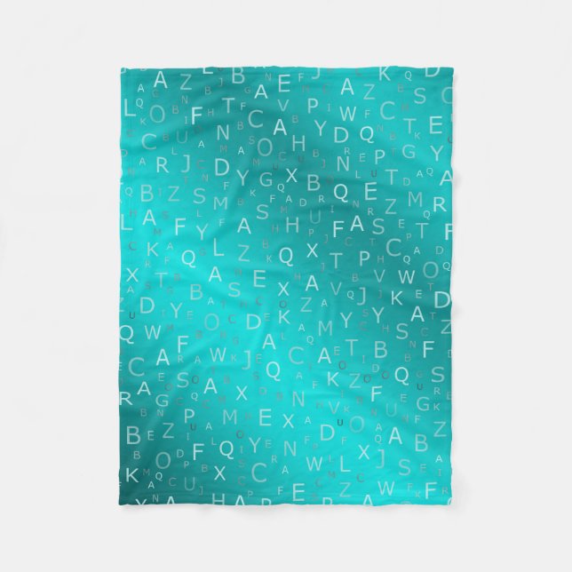 Anpassningsbar Fleece Blanket brev från färgad bla (Framsidan)
