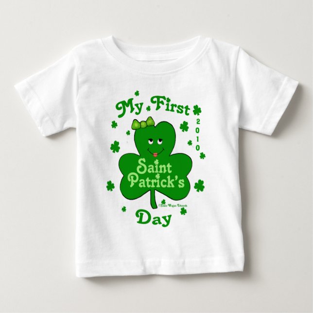 Anpassningsbar Flicka Första St. Patrick's Day T-shirt (Framsida)