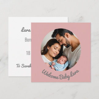 anpassningsbar flicka rosa, välkomna födelsetal inbjudningar