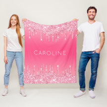 Anpassningsbar Flickans Namn Soft Rosa Glitter-avl