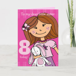 Anpassningsbar-flickans rosa för födelsedagskort " kort