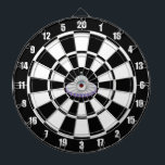 Anpassningsbar Flies Saucer på Black & White Darttavla<br><div class="desc">Anpassningsbar flygsås på Black and White Dart Board. Bilden kan anpassas.</div>