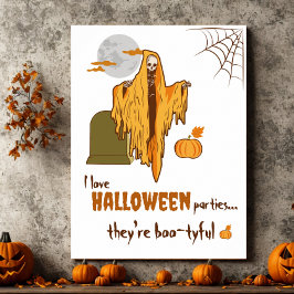 Anpassningsbar Flirrating Skeleton Pumpkin Hallowe Poster