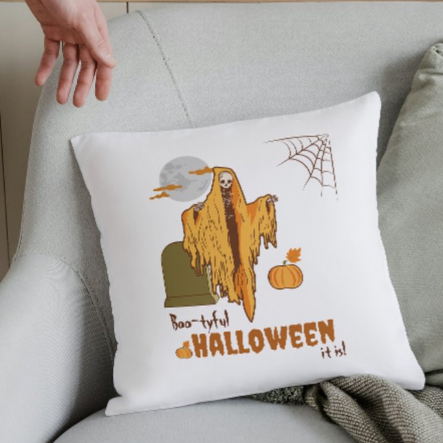 Anpassningsbar Flirty Skeleton Funny Pumpkin Hallo Kudde (Skapare uppladdad)
