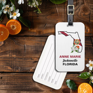 Anpassningsbar Florida Flagga State Flower Orange Bagagebricka