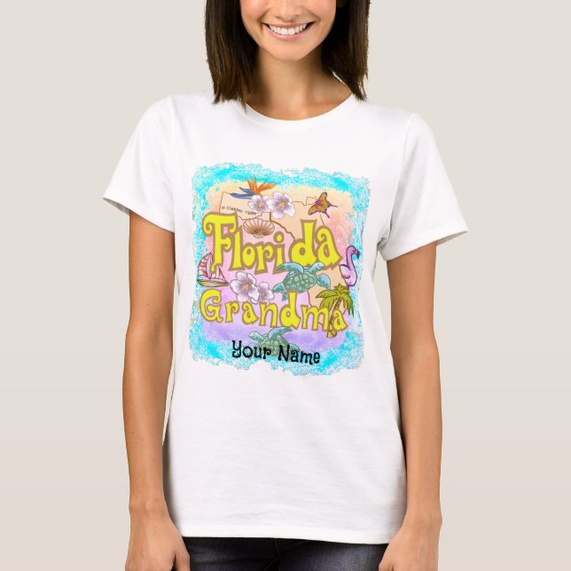 Anpassningsbar Florida Grandma t-shirt (Framsida)