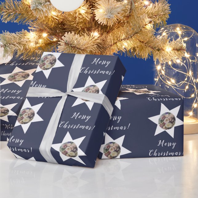 Anpassningsbar Florist Photo 'God jul Violet Presentpapper (Helgdagar)