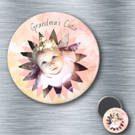 Anpassningsbar Flower Shape Photo Pastel Watercolo Magnet