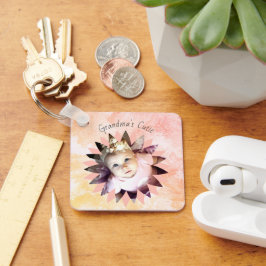 Anpassningsbar Flower Shape Photo Pastel Watercolo Nyckelring