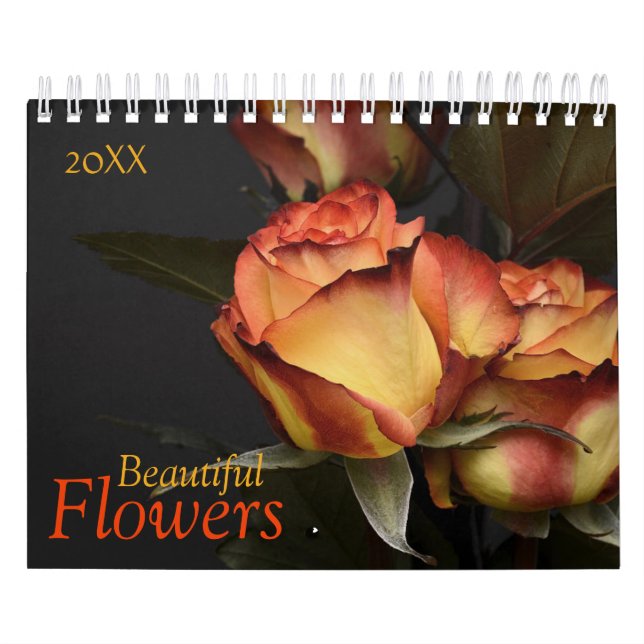 Anpassningsbar Flowers Calendar | Redigerbar årste Kalender (Omslag)