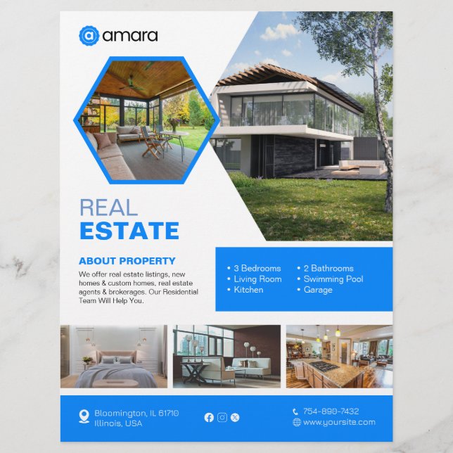 Anpassningsbar Flyer i Real Gods Egendom (Framsidan)