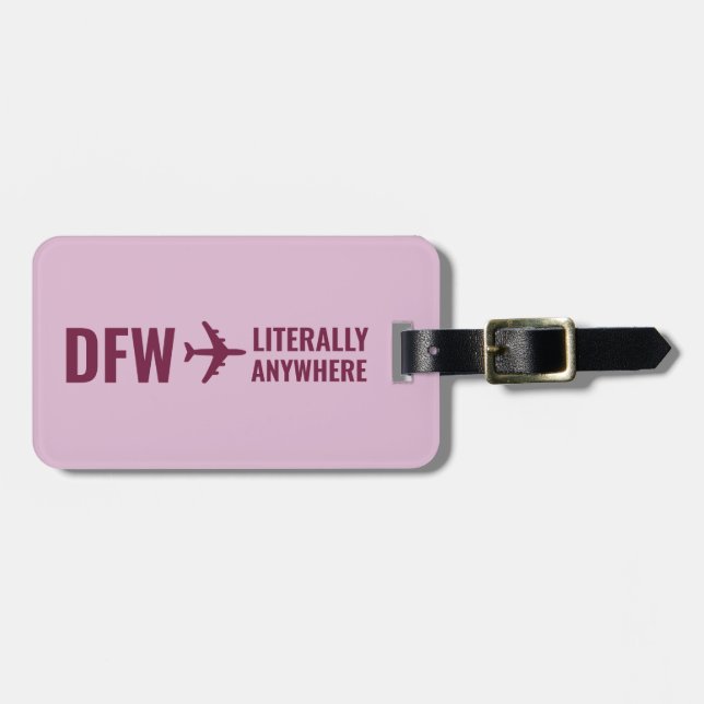 Anpassningsbar flygplatskod Funny Trendig Mauve Lu Bagagebricka (Horisontell Framsida)