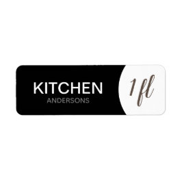 Anpassningsbar Flytta Labels - Black Kitchen Returadress Etikett