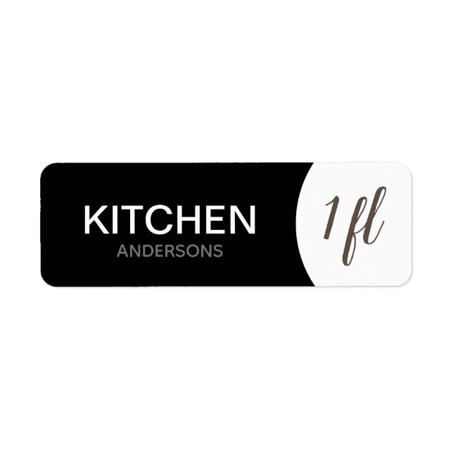 Anpassningsbar Flytta Labels - Black Kitchen Returadress Etikett (Framsidan)