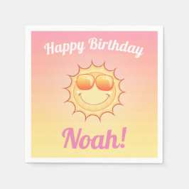 Anpassningsbar Födelsedag Cute Sunset Pappersservett
