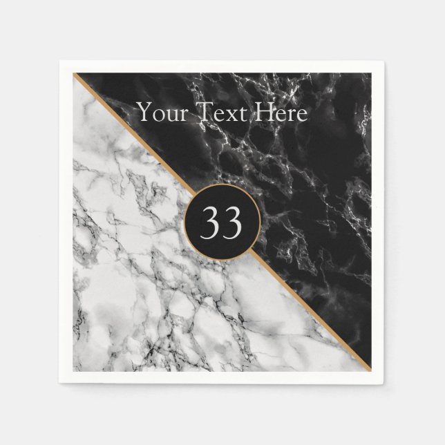 Anpassningsbar - födelsedag eller årsjubileumsmall pappersservett (Framsidan)