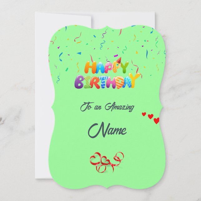 Anpassningsbar födelsedag - snygg design julkort (Framsida)