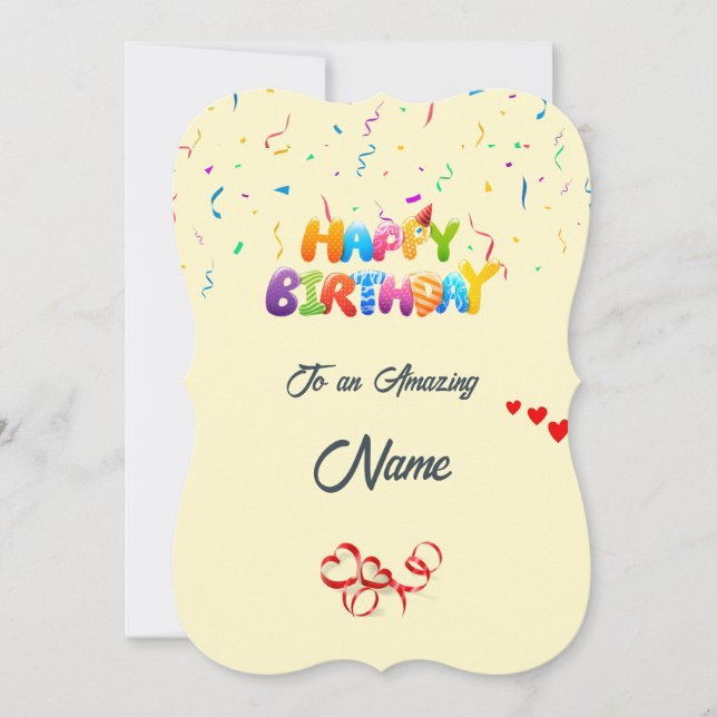 Anpassningsbar födelsedag - snygg design julkort (Framsida)