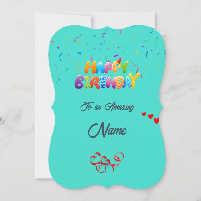 Anpassningsbar födelsedag - snygg design julkort (Framsida)