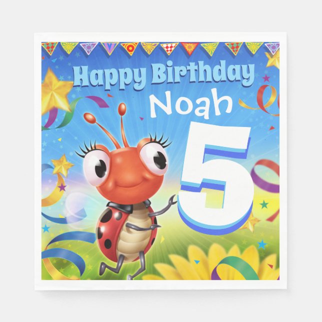 Anpassningsbar Födelsedagsfest papprare napkin-poj Pappersservett (Framsidan)