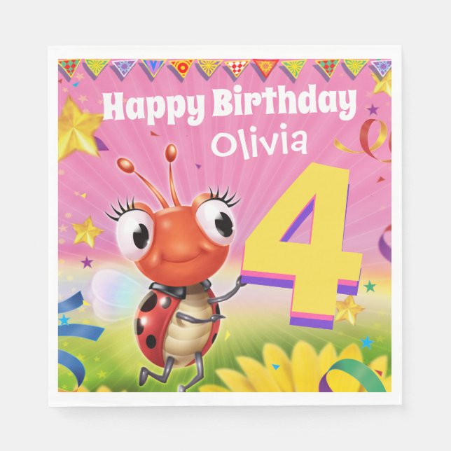 Anpassningsbar Födelsedagsfest papprare napkinflic Pappersservett (Framsidan)