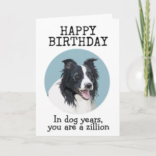 Anpassningsbar födelsedagskort från Gräns Collie Tack Kort