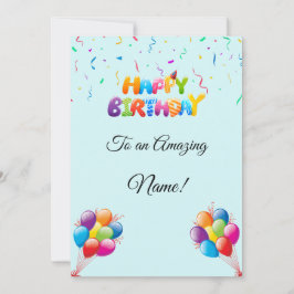 Anpassningsbar födelsedagskort med bubblor och kon julkort