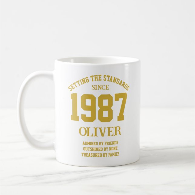Anpassningsbar födelsedagspresent kaffemugg (Vänster)