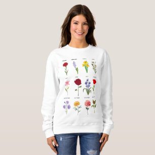 Anpassningsbar Födelsemånad Blommor Alla 12 månade T Shirt