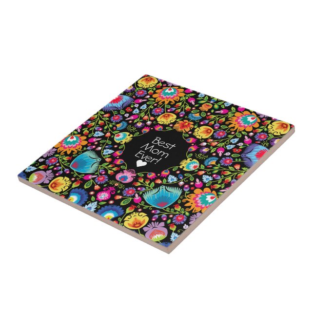 Anpassningsbar, folklore-blommor  kakelplatta (Sidan)