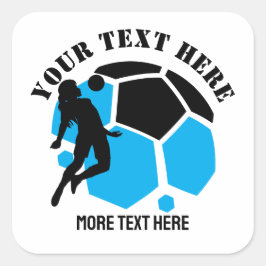 Anpassningsbar Football barn Football Födelsedagsf Fyrkantigt Klistermärke