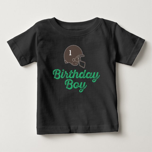 Anpassningsbar Football First Birthday Shirt T (Framsida)
