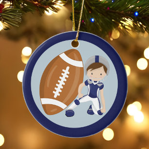 Anpassningsbar Football Kid Julgransprydnad Keramik