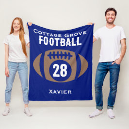 Anpassningsbar Football Namn, Number, School Fleecefilt