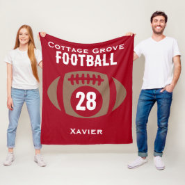 Anpassningsbar Football Namn, Number, School Fleecefilt