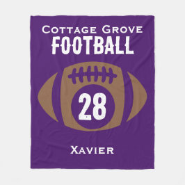 Anpassningsbar Football Namn, Number, School Fleecefilt