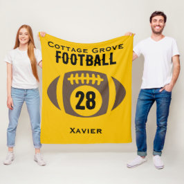 Anpassningsbar Football Namn, Number, School Fleecefilt